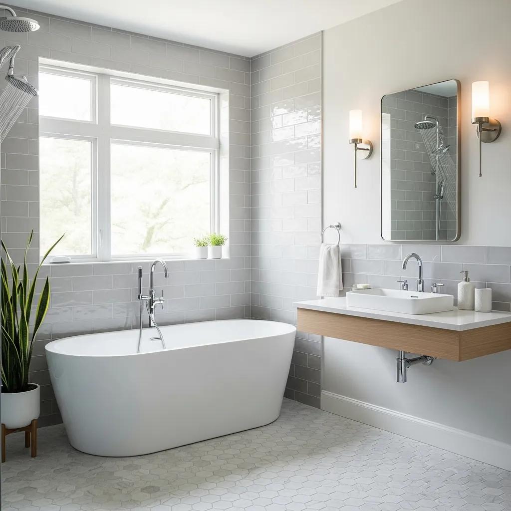 Modern bathroom renovation in Calgary with stylish fixtures and natural light